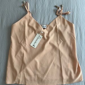 Peach tie strap tank
